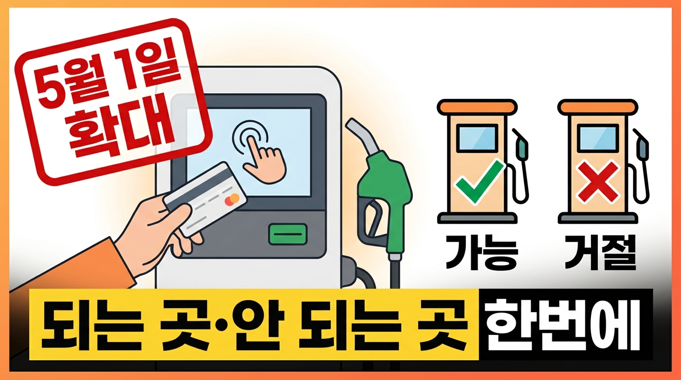 고유가 피해지원금 주유소 사용법 5월 1일 확대 안내 - 되는 곳 안 되는 곳 한번에 정리