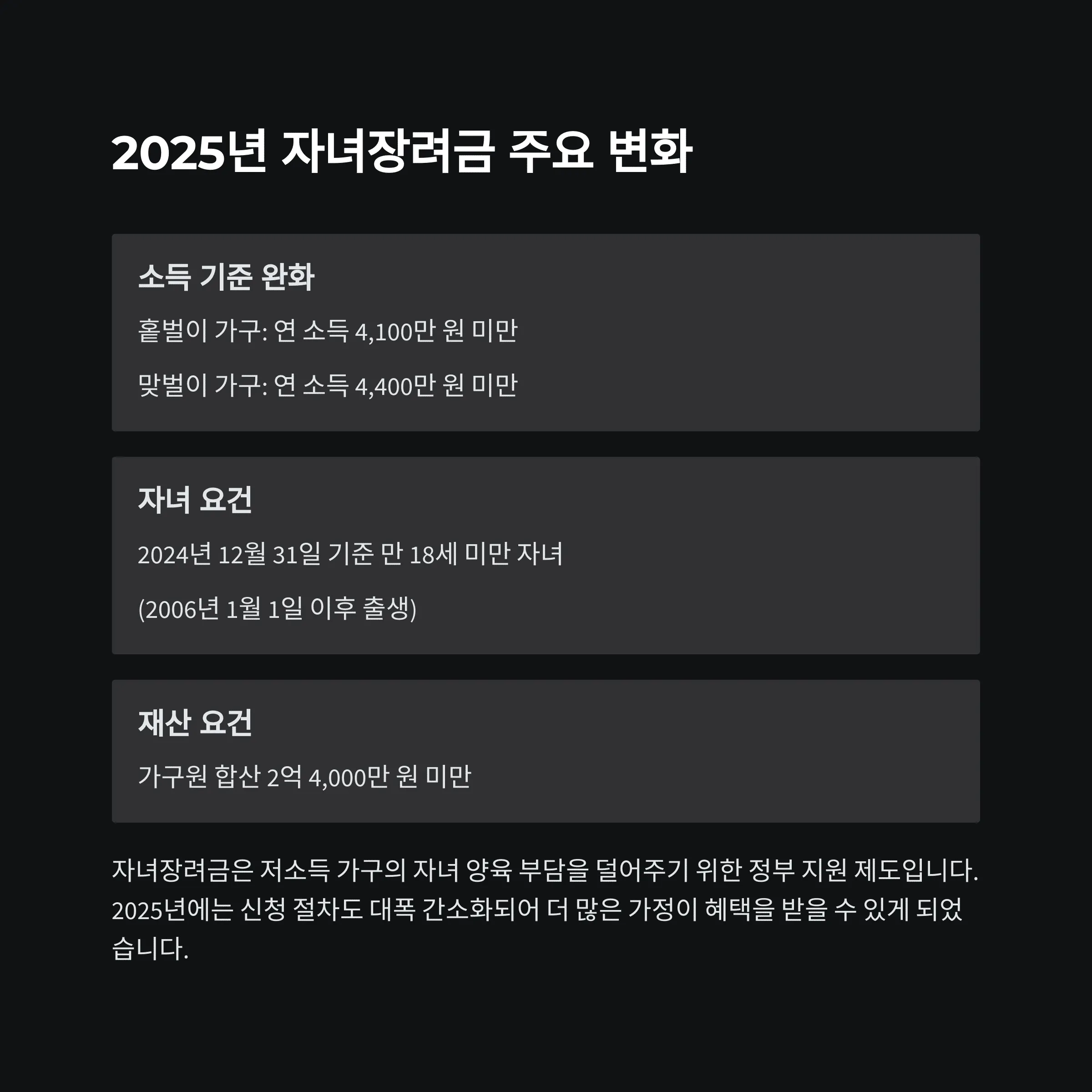 2025년 자녀장려금, 꼭 알아야 할 최신 정보 총정리