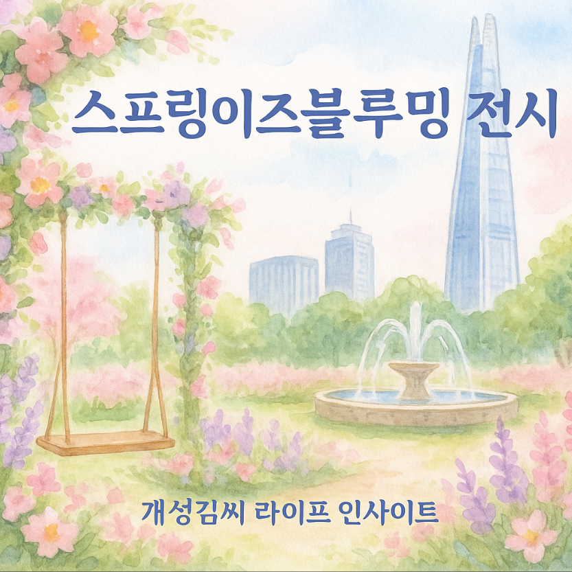 스프링이즈블루밍,서울 무료 전시,반클리프아펠 전시,잠실 야외 전시 후기,가족 체험 전시,플라워 마스크 만들기