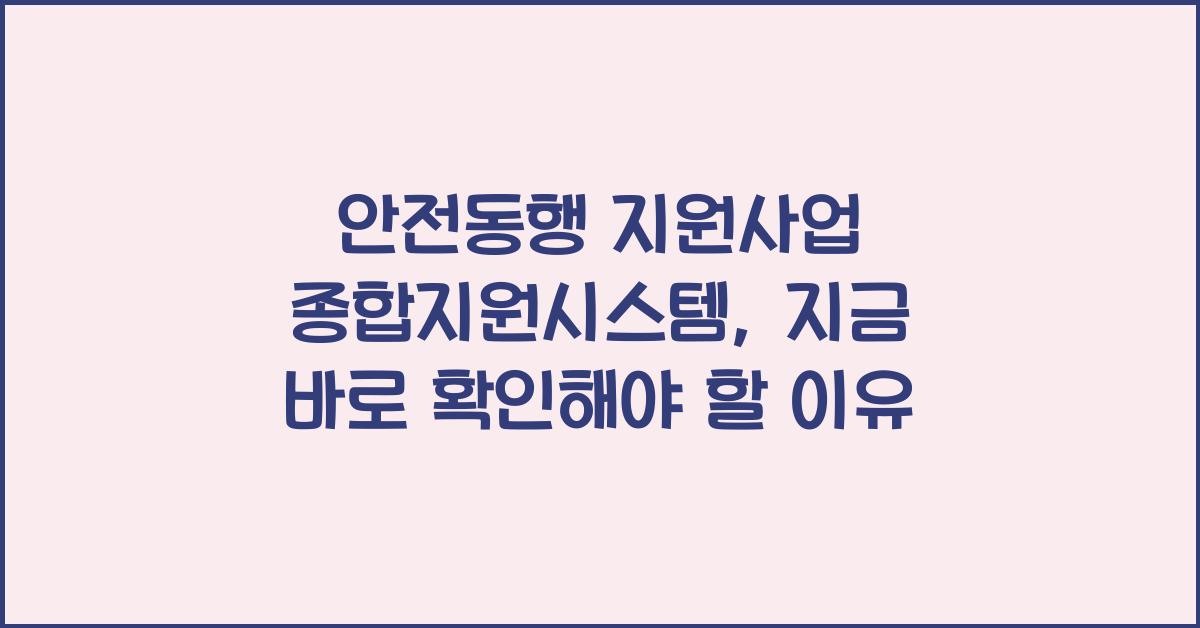 안전동행 지원사업 종합지원시스템