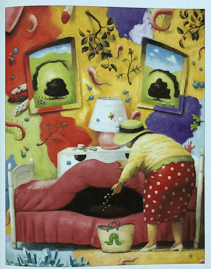 데이비드 섀넌_줄무늬가 생겼어요 - 아욱콩을 카밀라의 입에 넣어주는 할머니