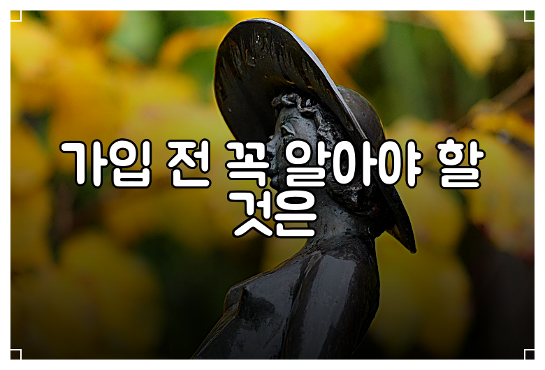 가입 전 꼭 알아야 할 것은
