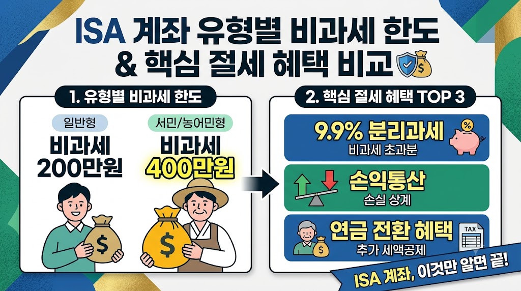 ISA 계좌 일반형과 서민형의 절세 혜택 비교 메인 그래픽