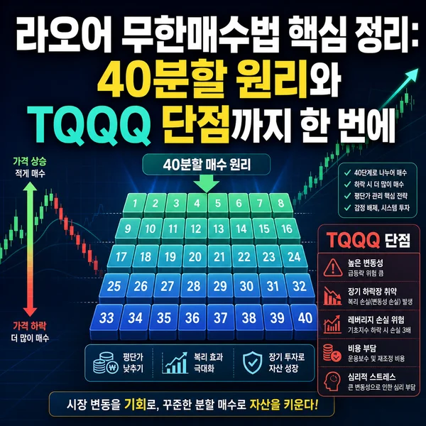 라오어 무한매수법 핵심 정리: 40분할 원리와 TQQQ 단점까지 한 번에