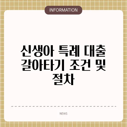 신생아 특례 대출 갈아타기 조건 및 절차