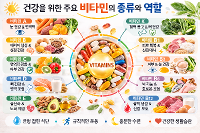 비타민의 종류에 대한 이미지