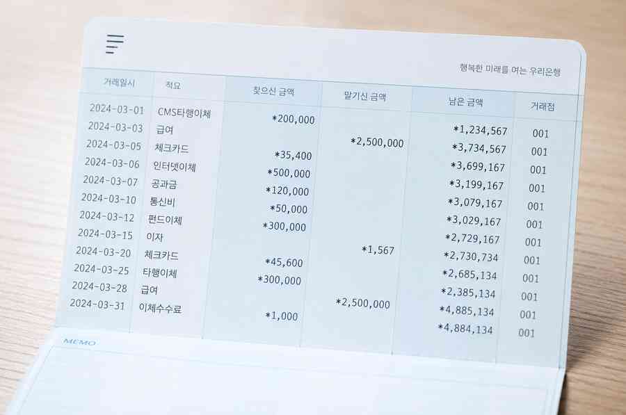 은행통장이미지