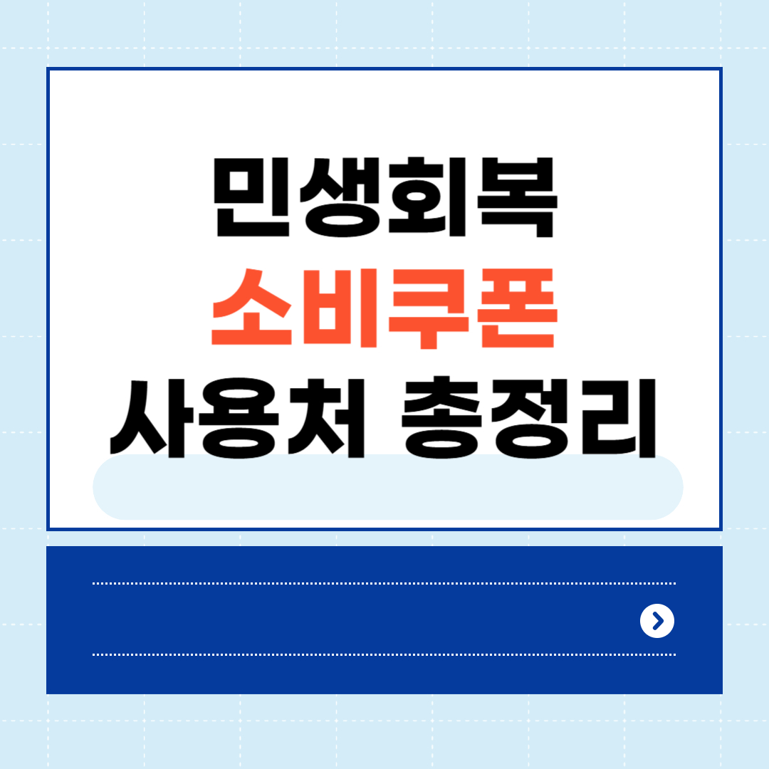 민생회복 소비쿠폰 사용처 총정리
