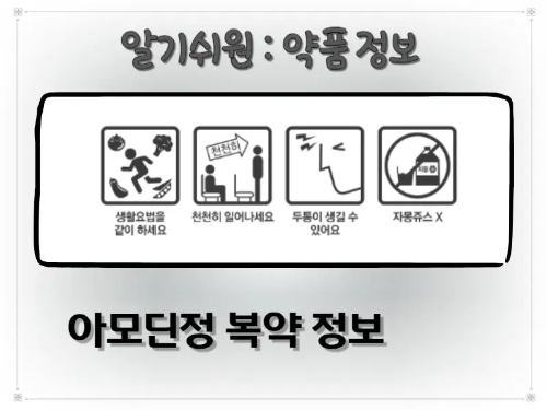 아모딘정 복약 주의사항 안내 이미지