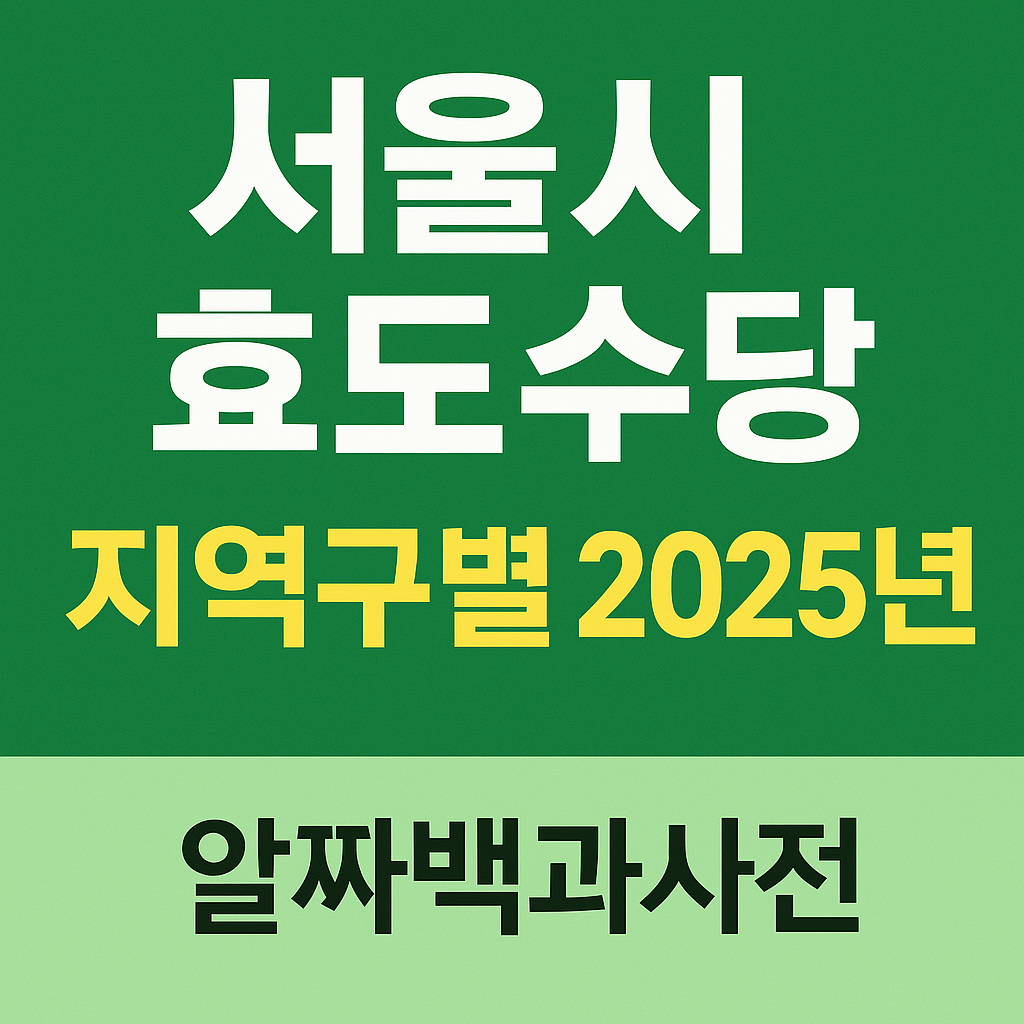 서울시 효도수당 지역구별 2025년 지급액 신청방법