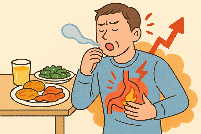 역류성 식도염 야간 증상&amp;#44; 밤에 누우면 더 아픈 이유