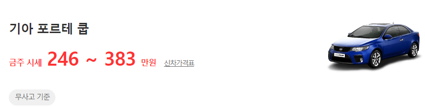 포르테 쿱 중고차 시세