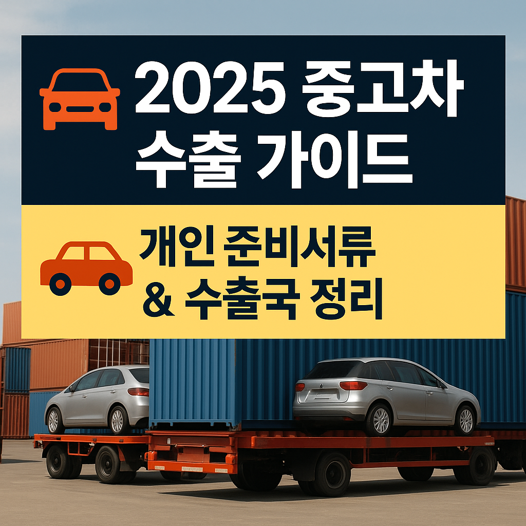 2025 중고차 수출 절차 가이드와 수출 준비 차량 이미지