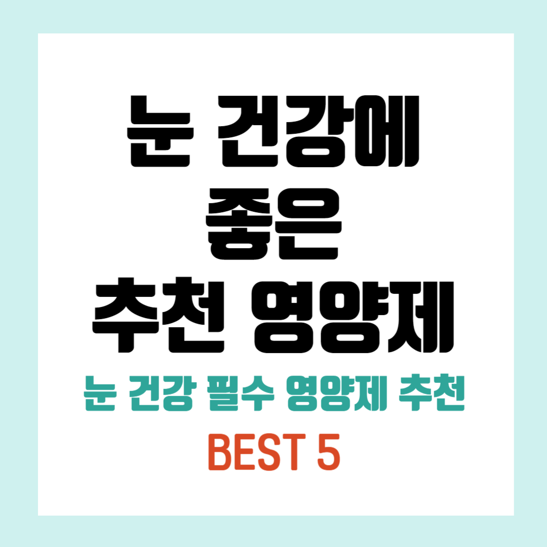 눈 건강에 좋은 추천 영양제