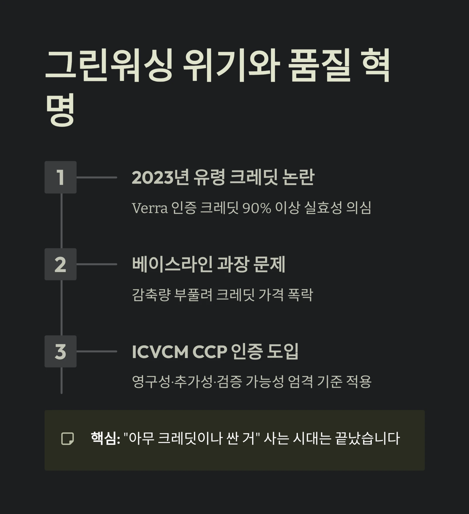 그린워싱 위기와 품질 혁명