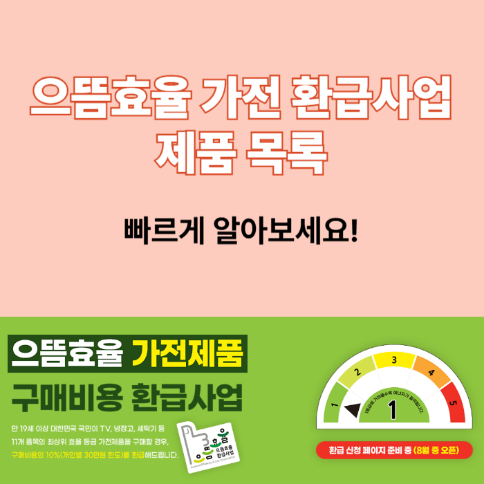 2025 으뜸효율 가전제품 환급사업 안내 및 가전 목록