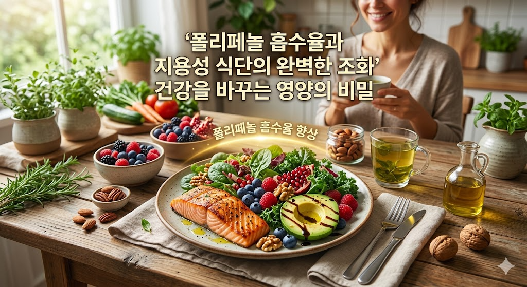 폴리페놀 흡수율과 지용성 식단의 완벽한 조화, 건강을 바꾸는 영양
