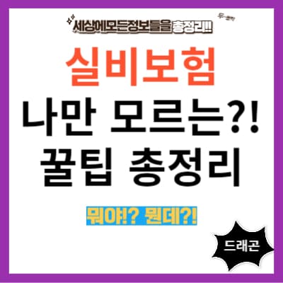 실비보험 나만모르는 정보 꿀팁 총정리