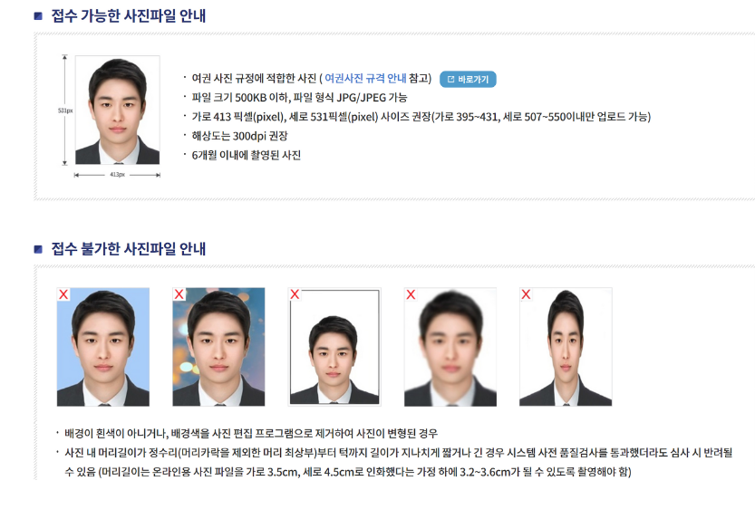 여권 사진 규격