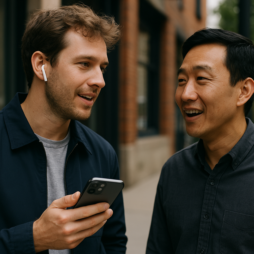 AirPod 실시간 번역 (출처 = AI 생성이미지)