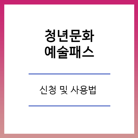 청년문화예술패스 인터파크 사용법과 신청