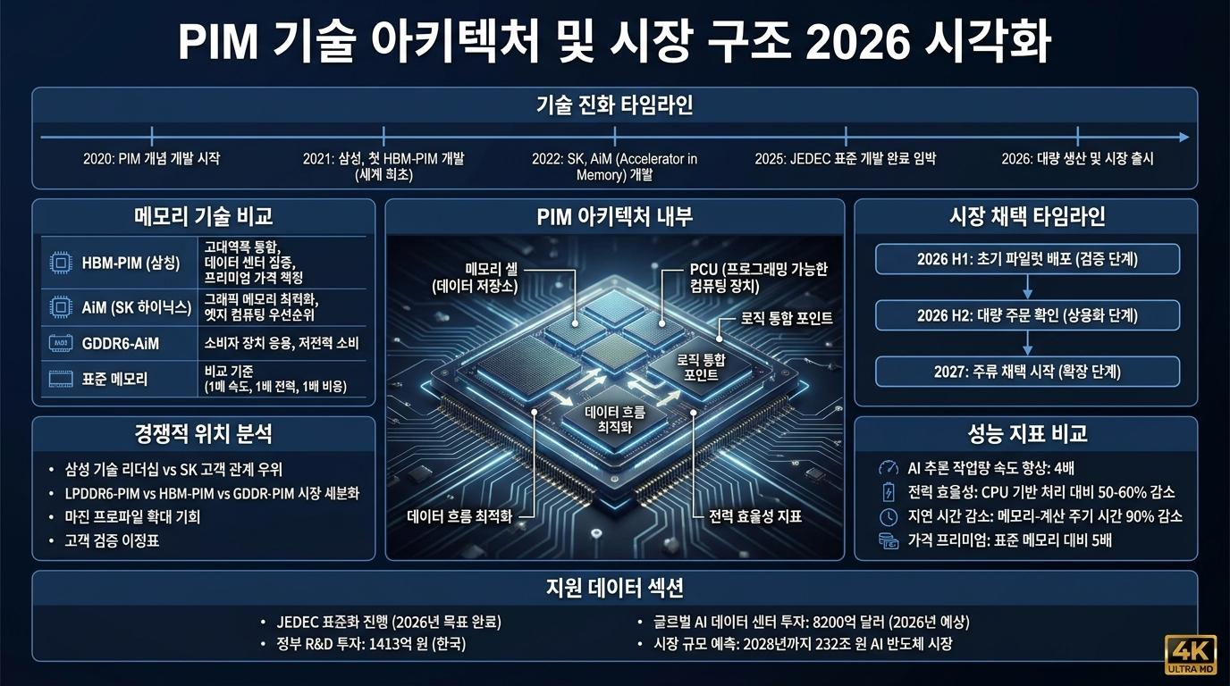 2026년 PIM 기술 혁신, 메모리 내 처리 구조, AI 데이터 처리 성능 비교