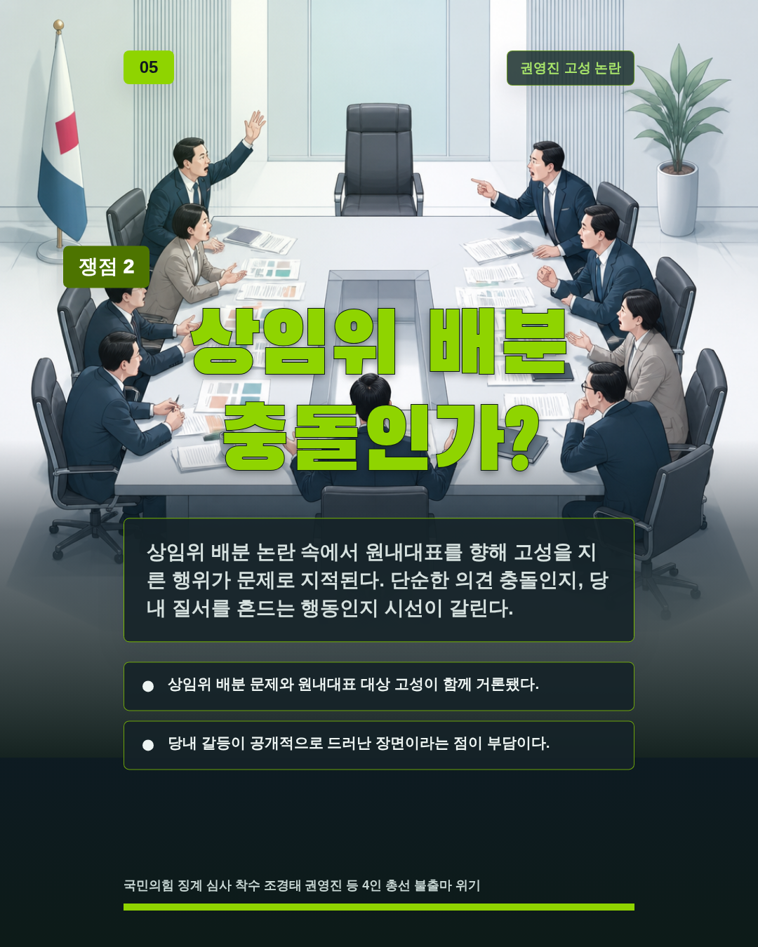 상임위 배분 충돌인가?