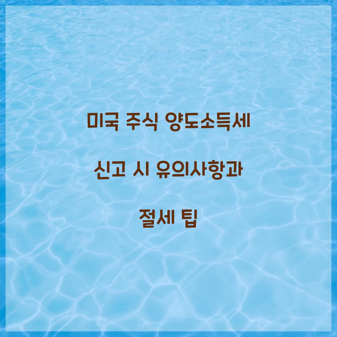 미국 주식 양도소득세