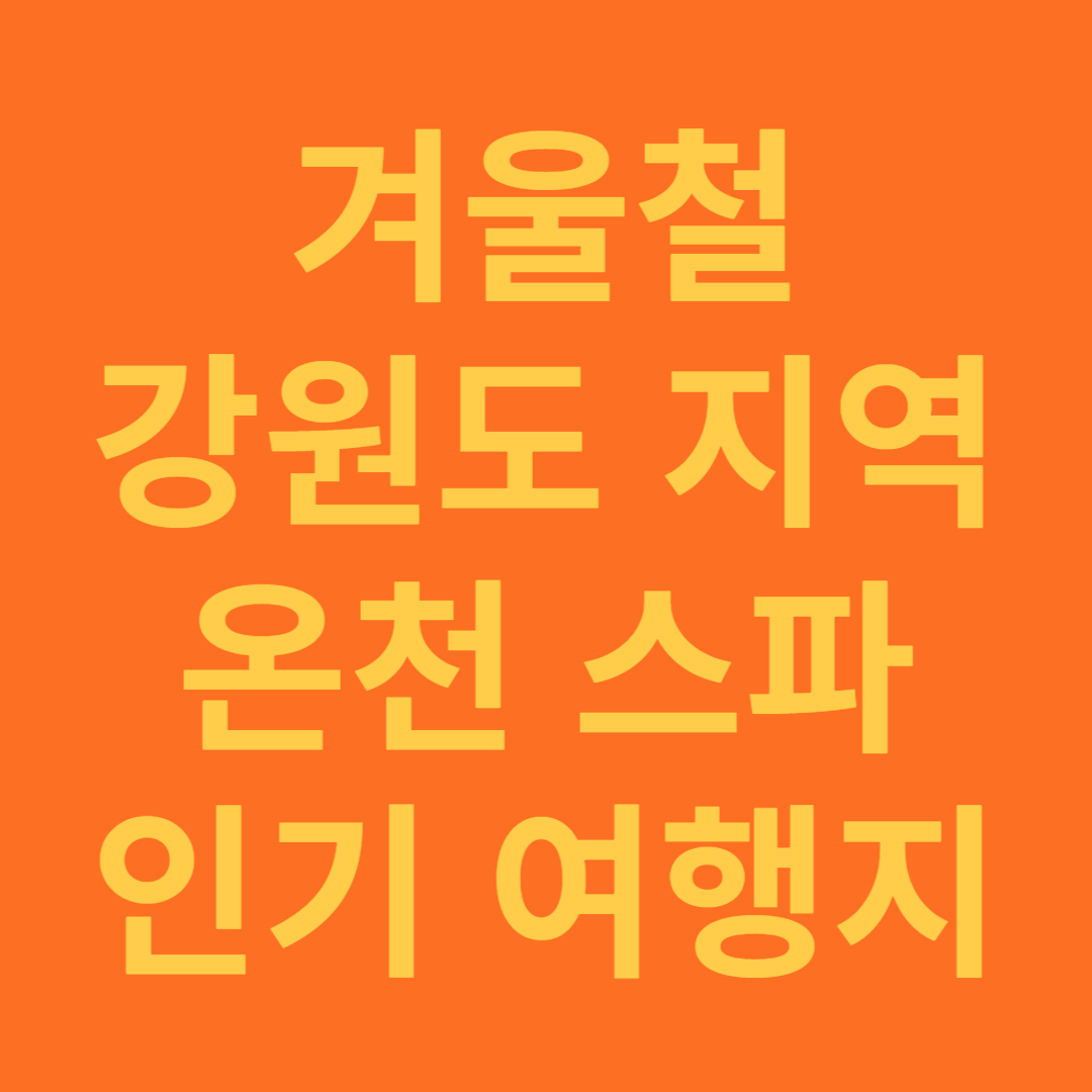 겨울철 강원도 지역 온천 스파 인기 여행지