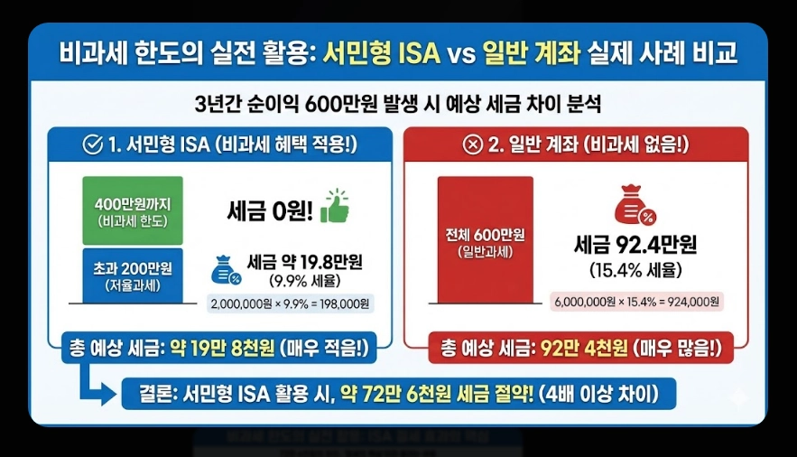 ISA 절세 효과 [2026년 신규] 비과세&middot;손익통산 혜택 및 실전 계산 사례 총정리