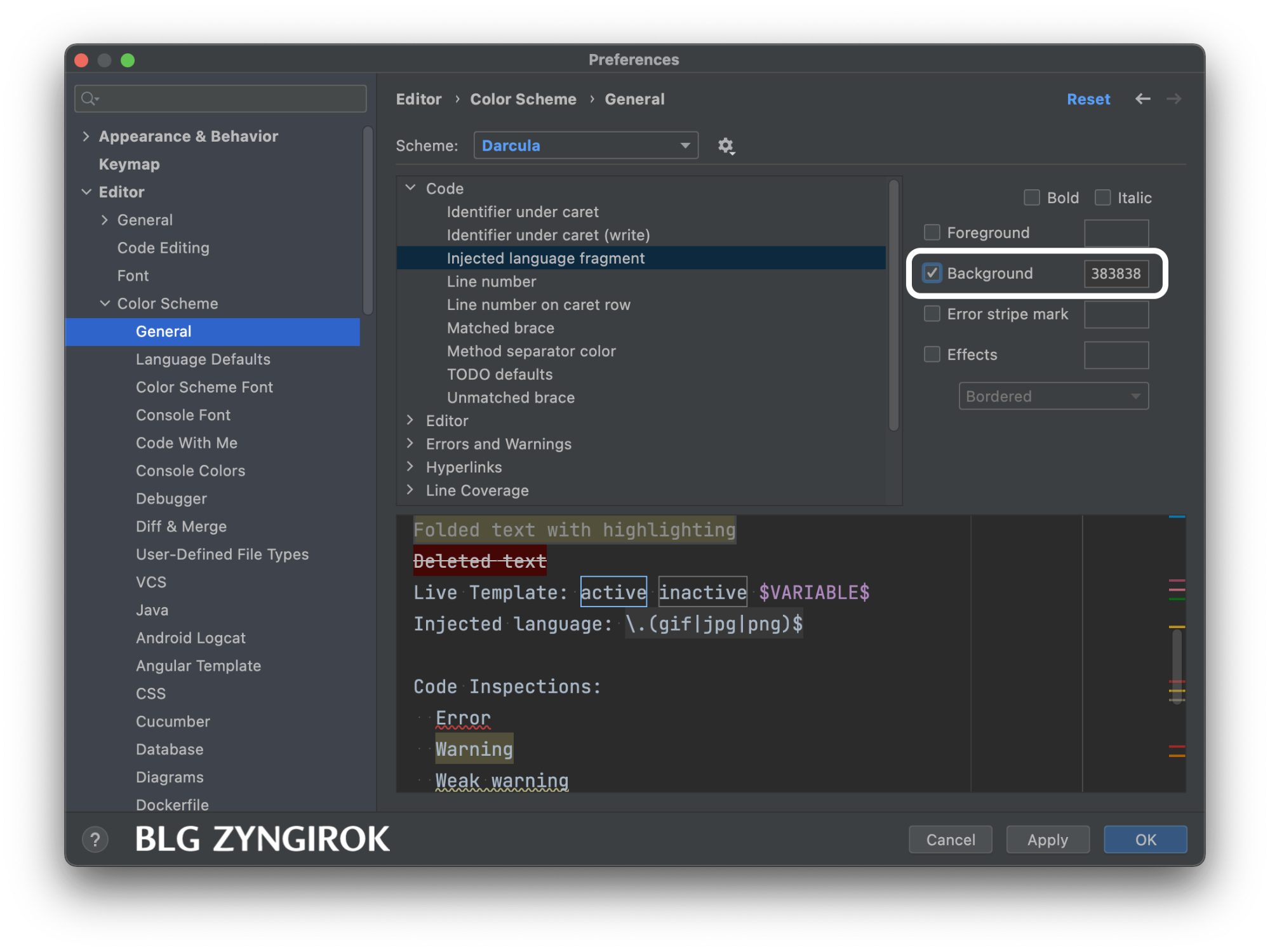 인텔리제이-컬러-쉠에서-인젝티드-랭귀지-프래그먼트-백그라운드-색상을-변경한다