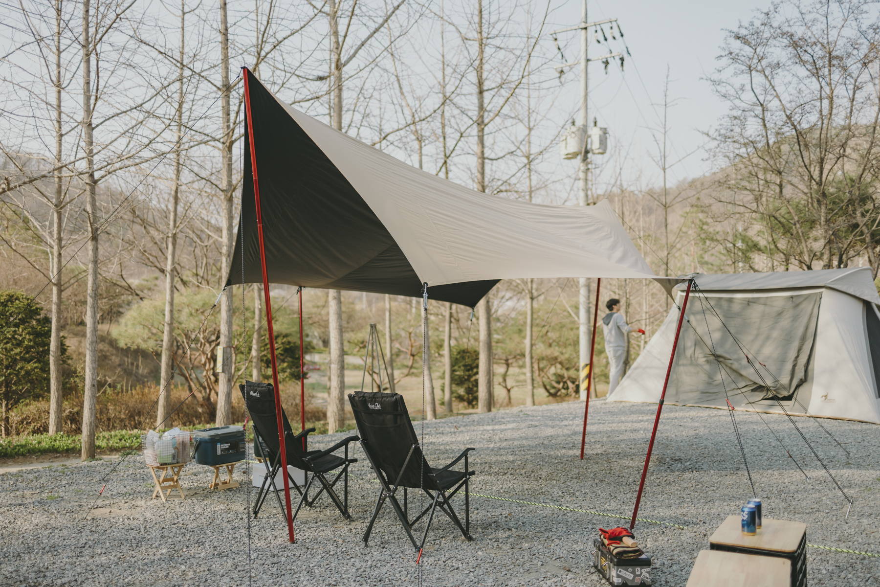 꼴로르 옥타 타프 설치한 모습