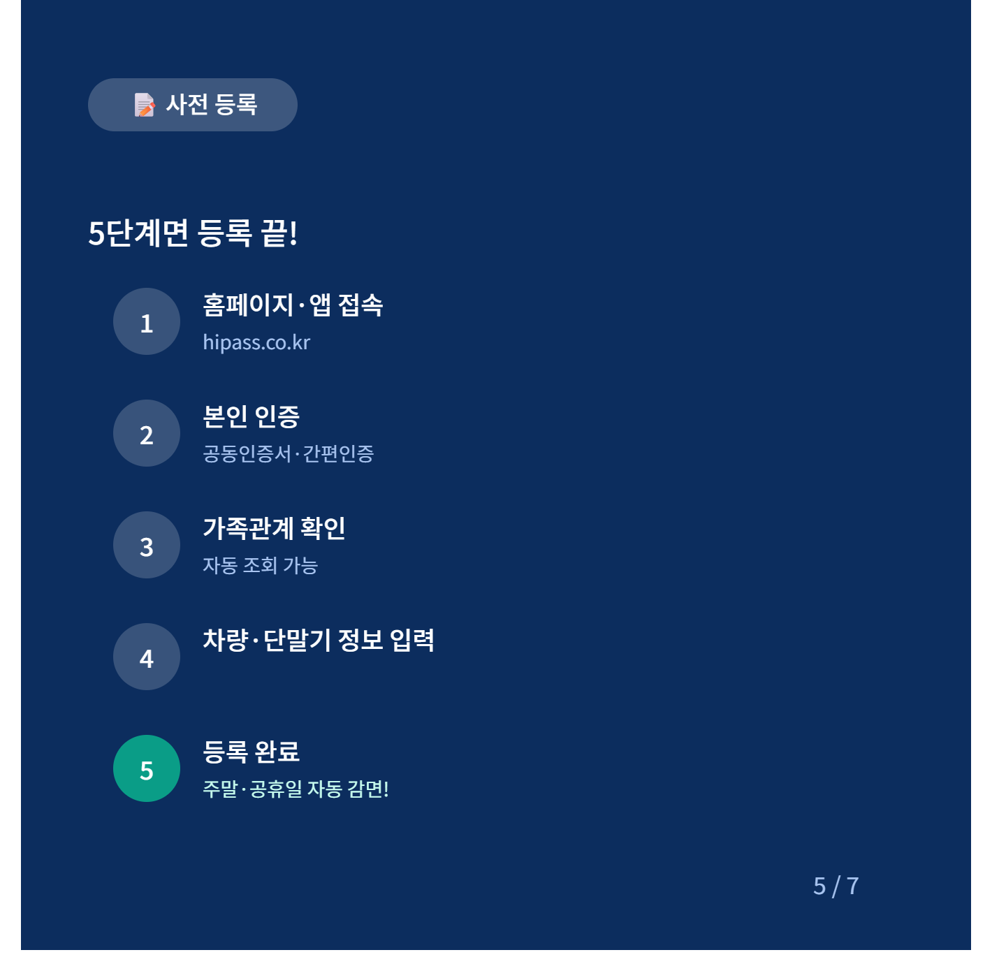 고속도로 통행료 다자녀 할인 사전등록