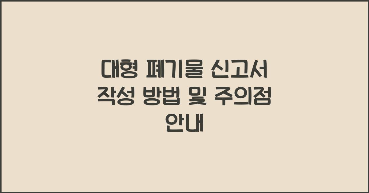 대형 폐기물 신고서 작성