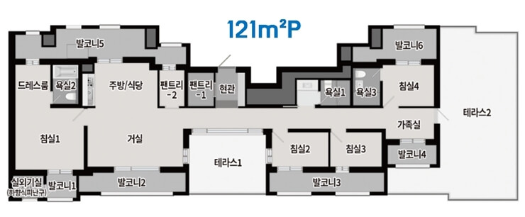 음성 푸르지오 마크베르 121P 타입 평면도