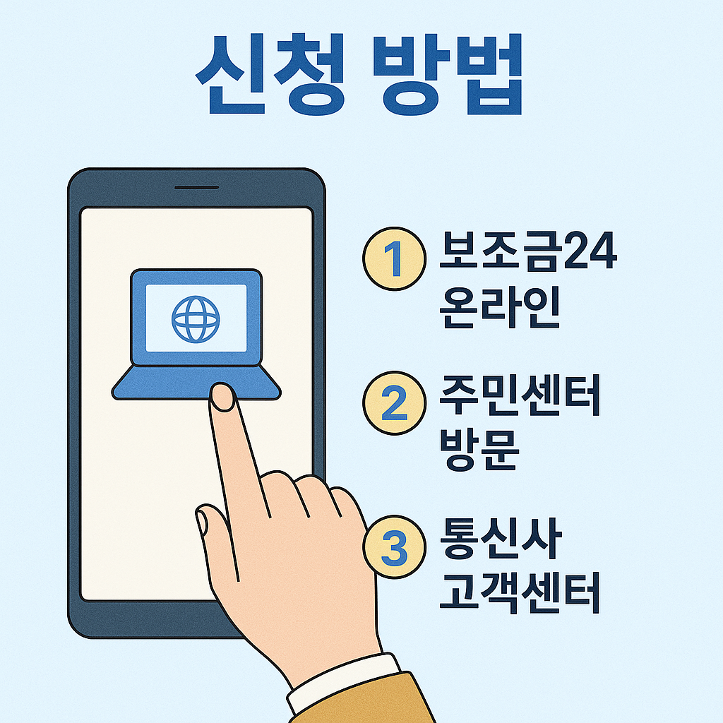 통신비지원-보조금24-신청 방법