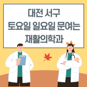 대전 서구 토요일 일요일 재활의학과 진료 병원 리스트