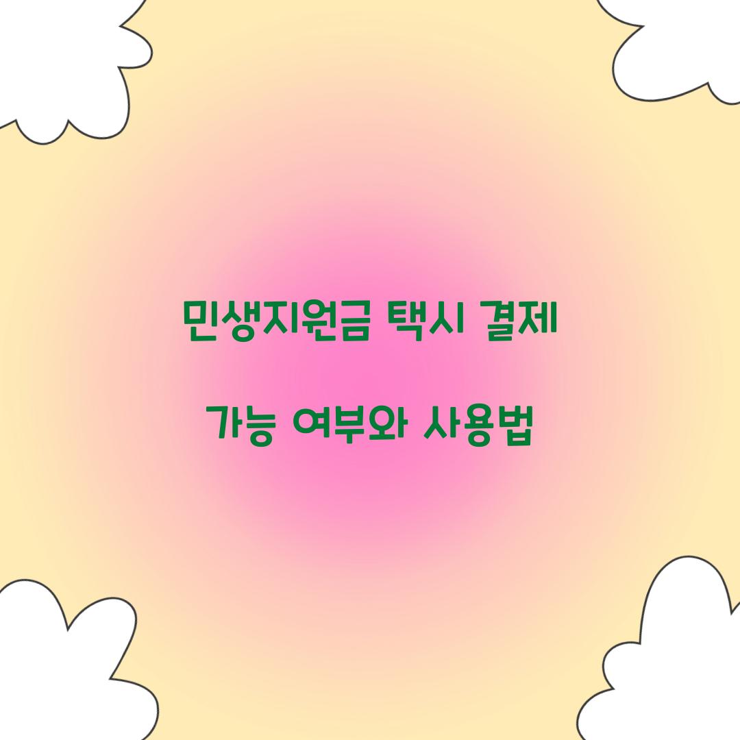 민생지원금 택시 결제