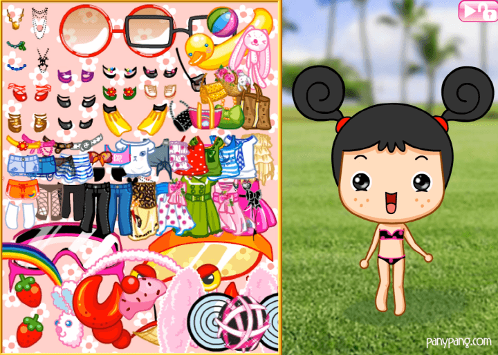 귀여운-파니팡-옷입히기-플래시게임-시작-화면