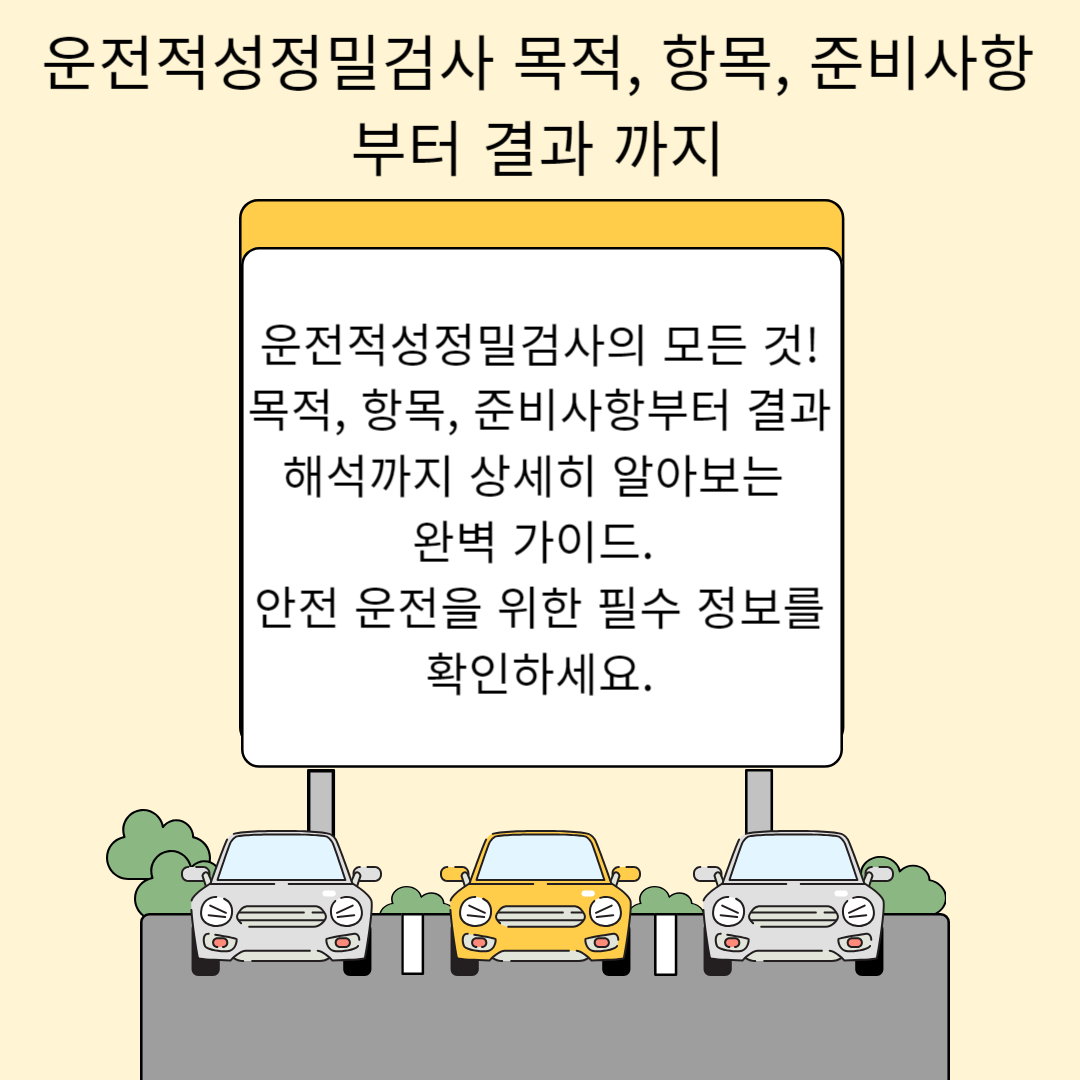 운전적성정밀검사 목적, 항목, 준비사항부터 결과 까지