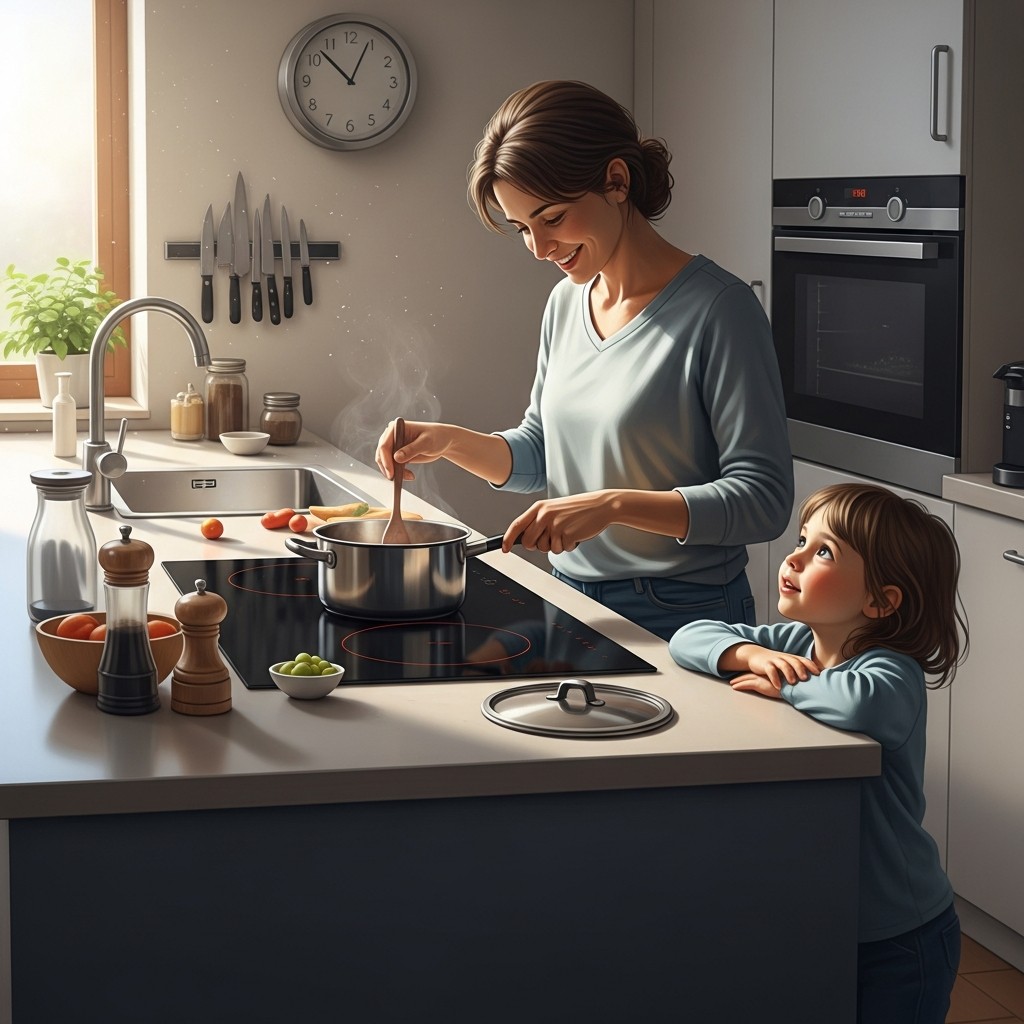 아이 옆 안전 조리