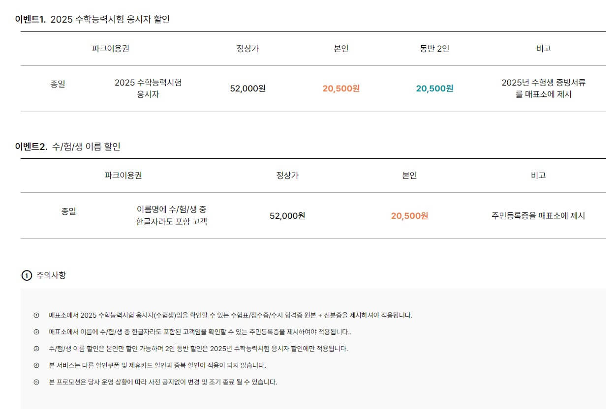 수험생/수능할인