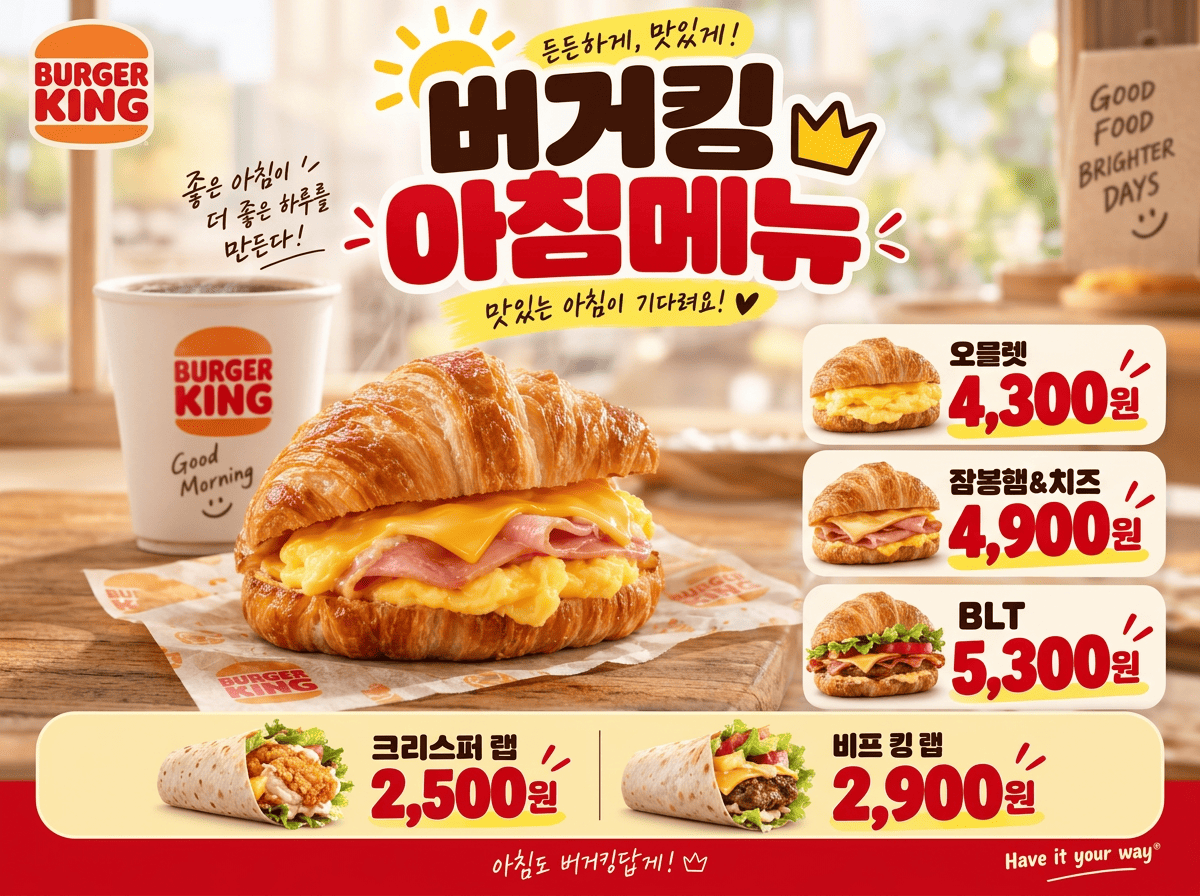 크루아상위치 3종과 랩 가격 비교
