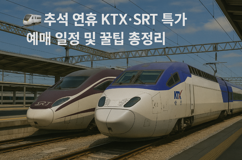 추석 연휴 KTX·SRT 특가 예매 일정 및 꿀팁 총정리
