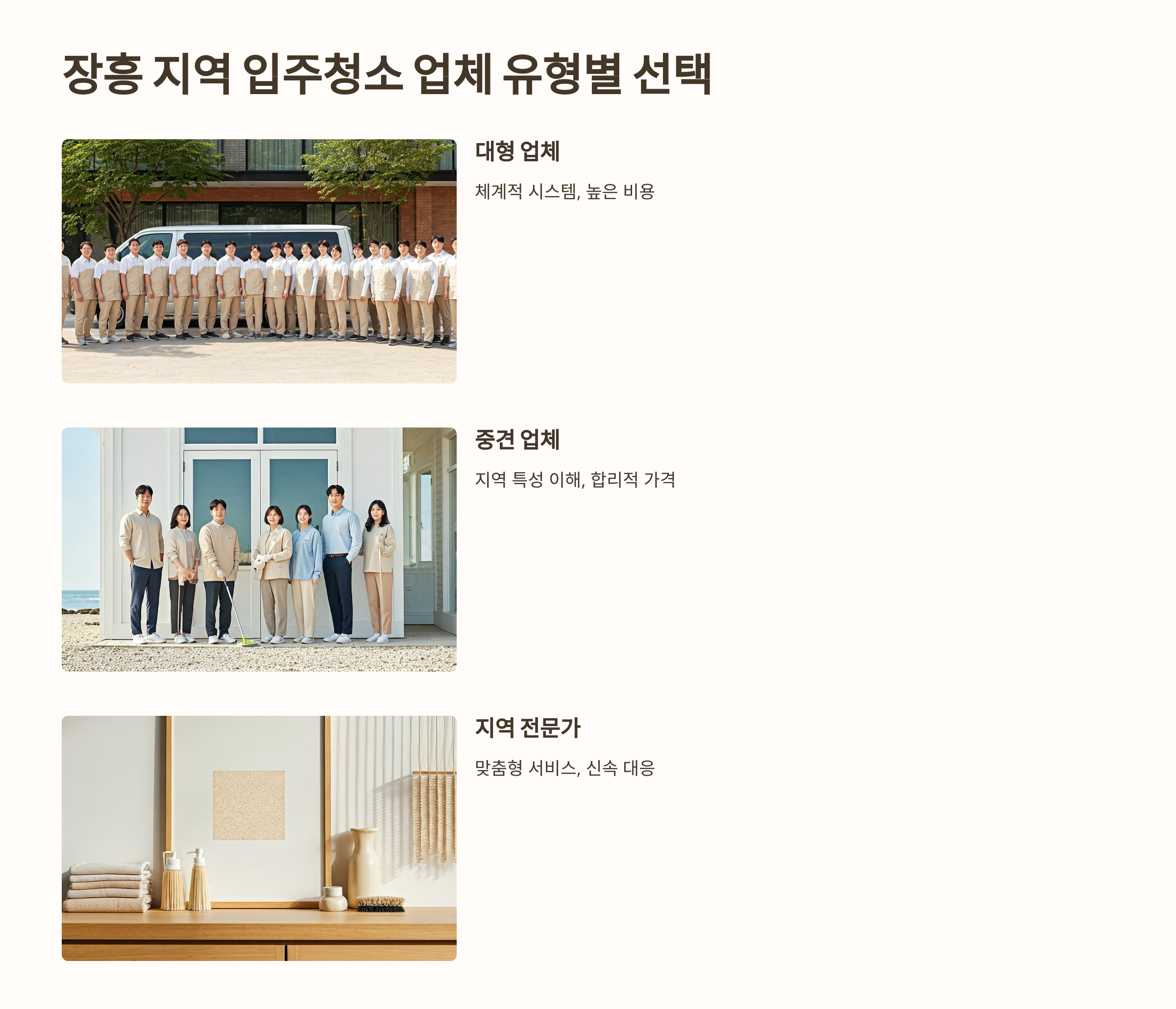 장흥 입주청소 업체 유형별 선택