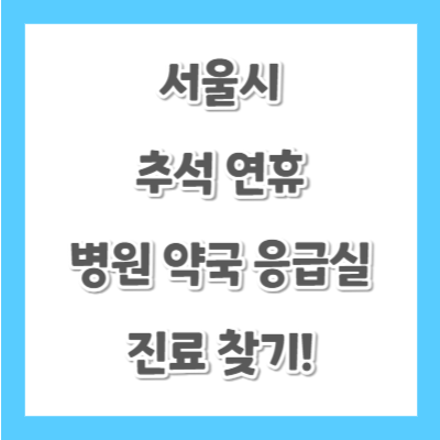 서울시-추석-연휴-병원-약국-응급실