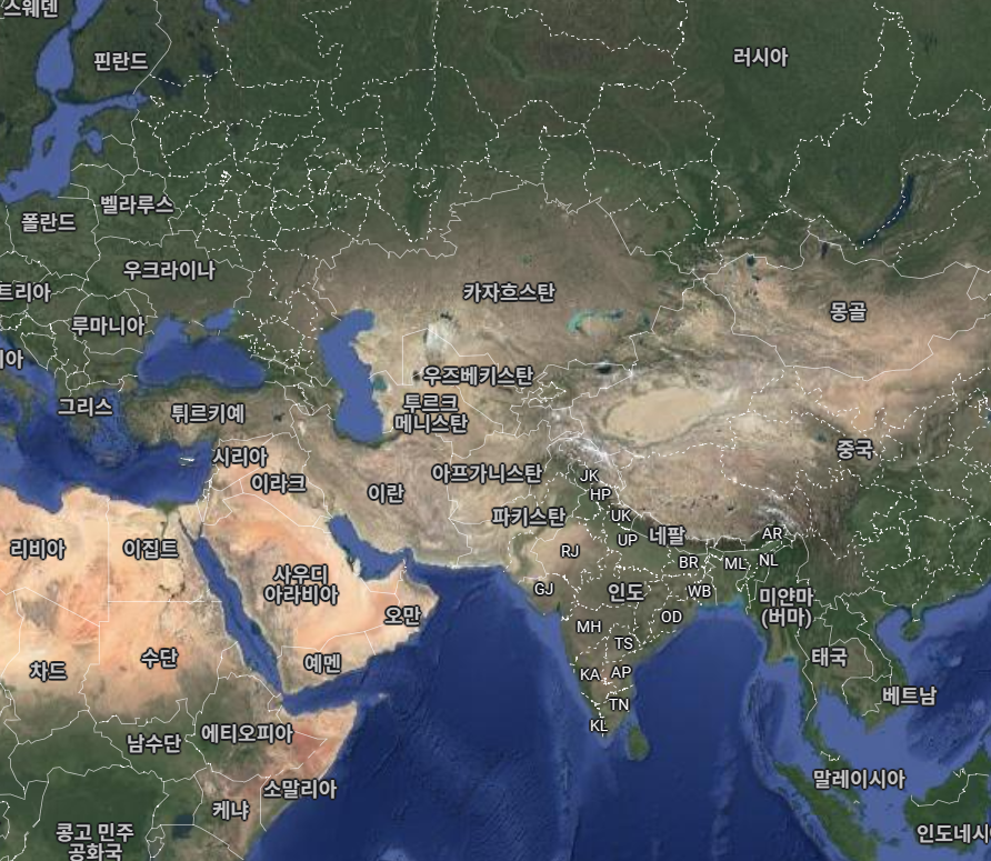 중앙아시아-지도보기