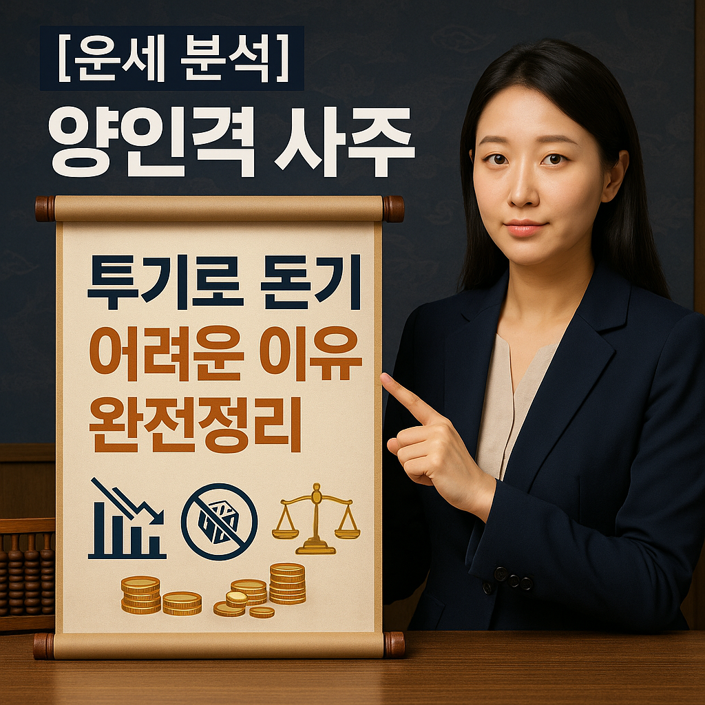 [운세 분석] 양인격 사주 ｜ 투기로 돈 벌기 어려운 이유 완전정리