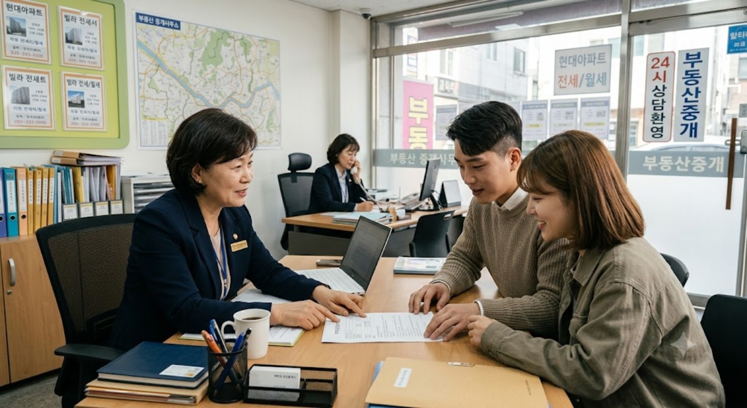 부동산에서 설명 듣는중