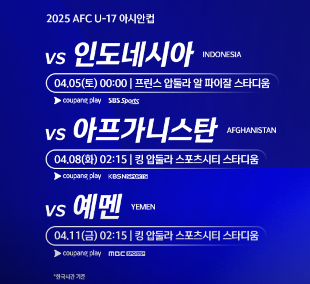 U-17 월드컵 본선 진출국 및 조 추첨 대진표